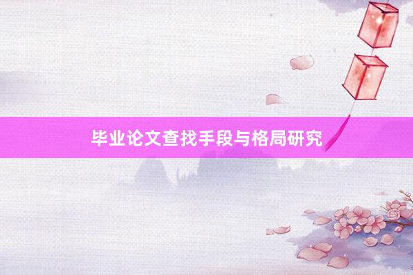 毕业论文查找手段与格局研究